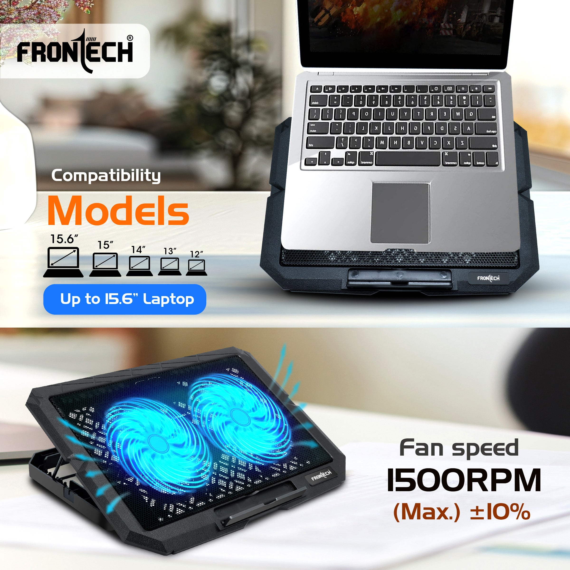 Frontech Adjustable Height Cooling Pad (CP-0006) Frontech Adjustable Height Cooling Pad (CP-0006)